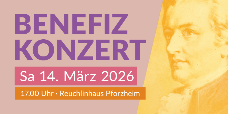 Benefizkonzert am Sa 14. März 2026, 17.00 Uhr im Reuchlinhaus Pforzheim